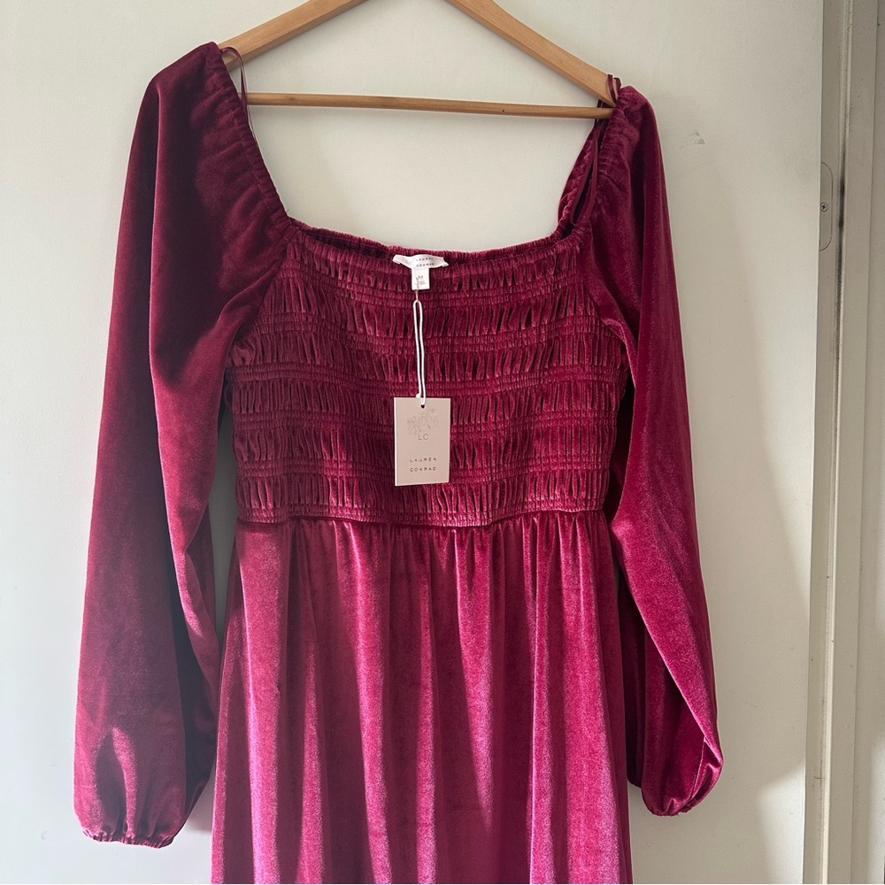 Lauren Conrad Wine Chalet Velvet party dress NWT - Picture 2 of 4